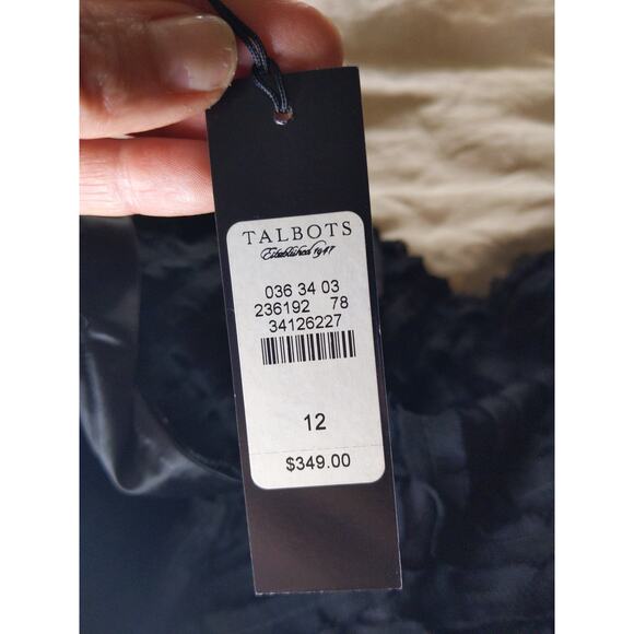 Talbots Black Silk Textured Sleeveless Dress Women's Size 12 NWT Designer - Picture 7 of 9